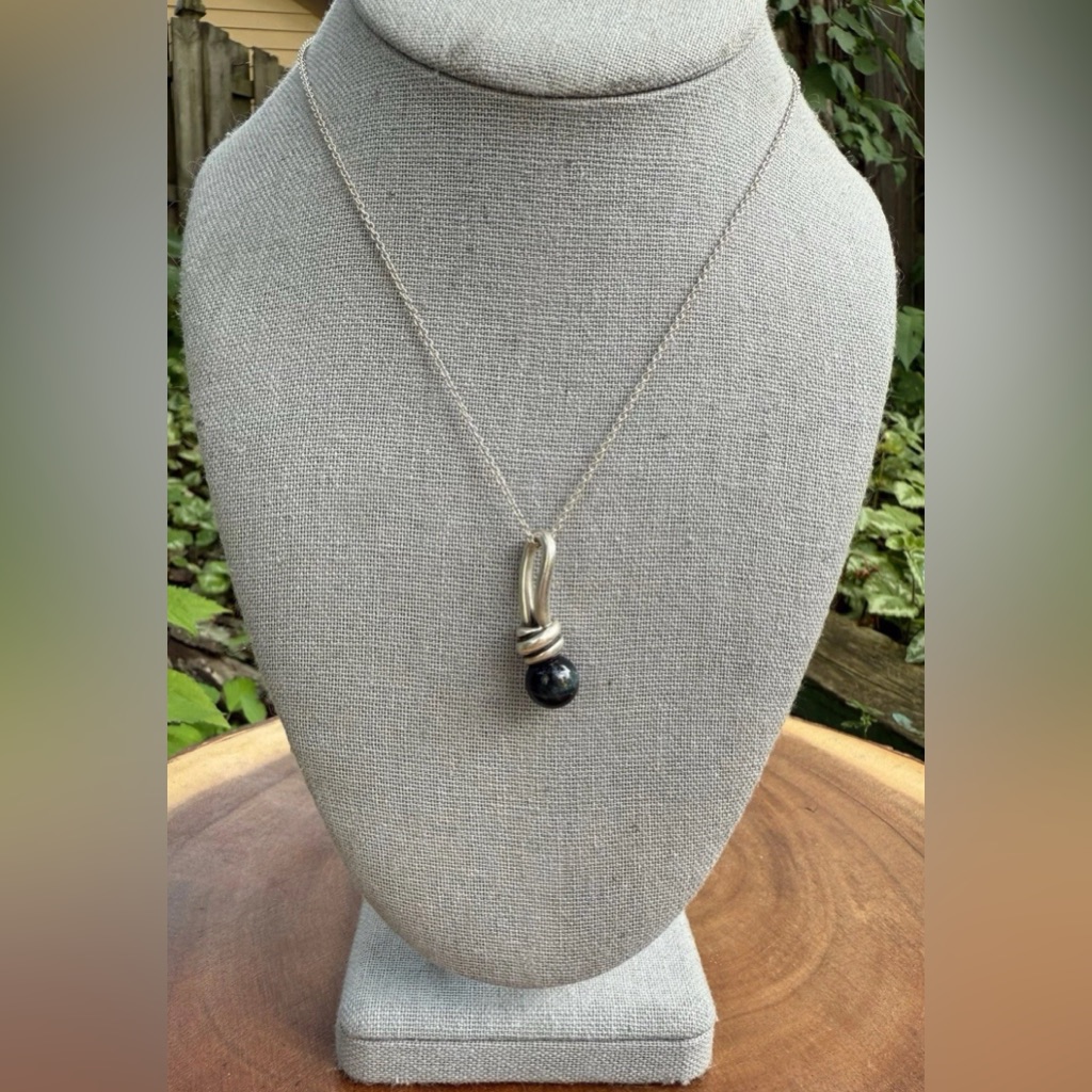 Tiffany Paloma Picasso Sterling Silver Bead Pendant Necklace Deco Modernist 925
